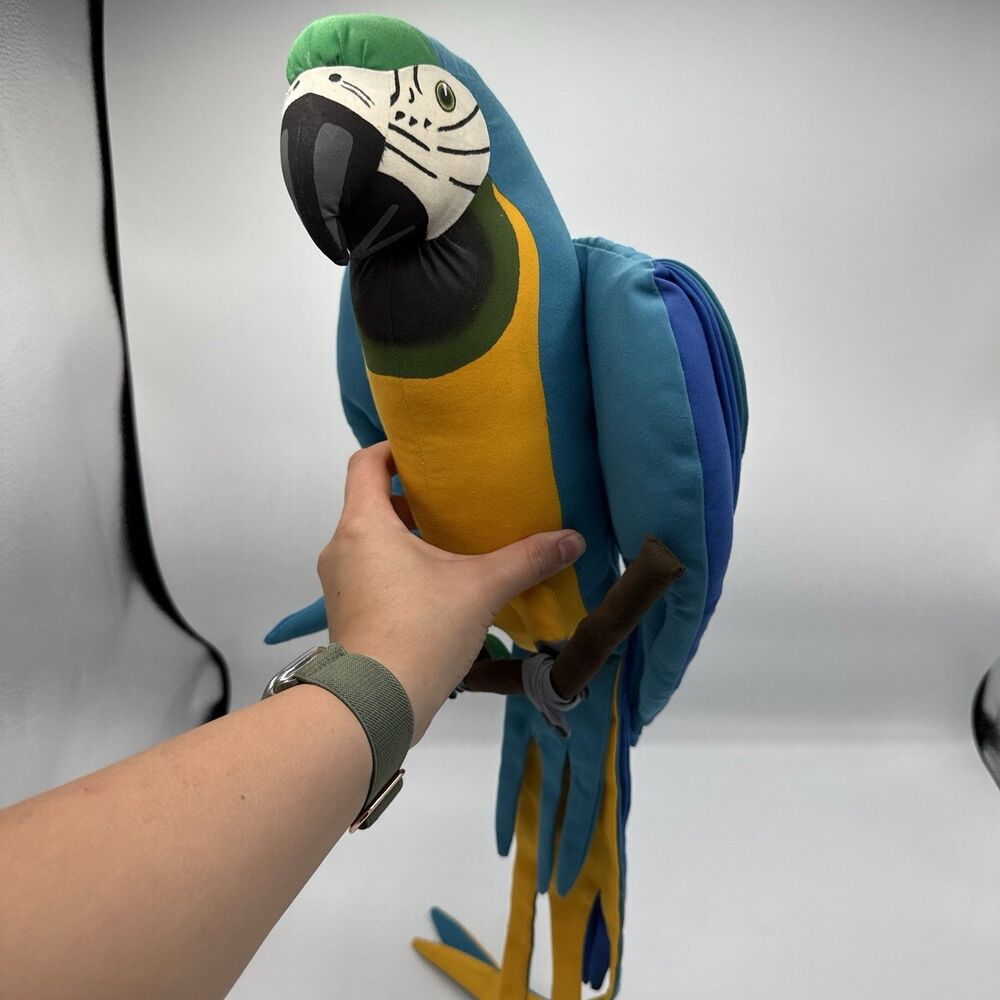 Angelitos Blue Gold Macaw Handmade Soft Halloween Decor  El Salvador Plush‎ 1982